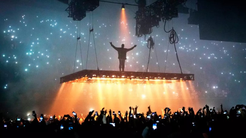 Kanye West 2026 concert tour poster featuring tour dates and locations